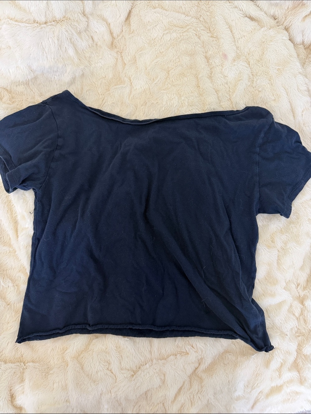 Hollister Navy Off-Shoulder Crop Top